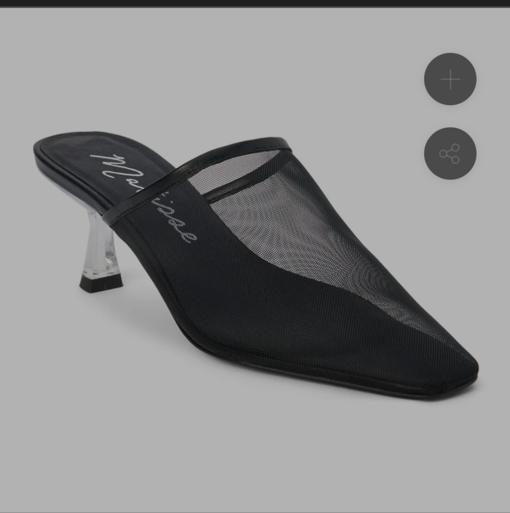 Matisse Black Heeled Mule with Clear Heel